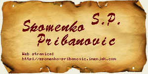 Spomenko Pribanović vizit kartica